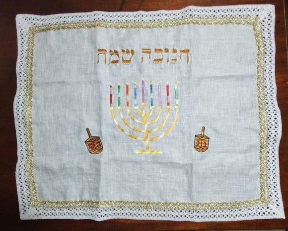 Toalha Decorada para Cobrir Bandeja - Chanukah