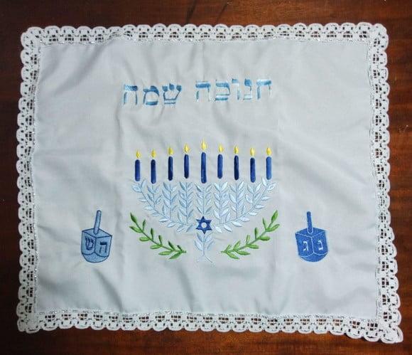Toalha Decorada para Cobrir Bandeja - Chanukah