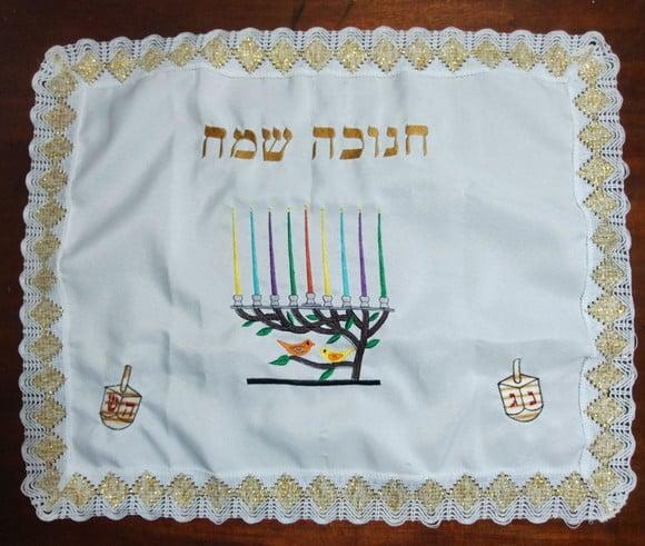 Toalha Decorada para Cobrir Bandeja - Chanukah