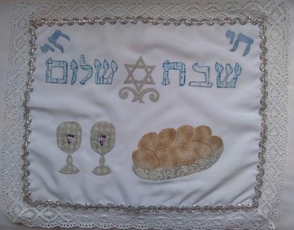 Toalha Decorada para Cobrir Bandeja -shabat