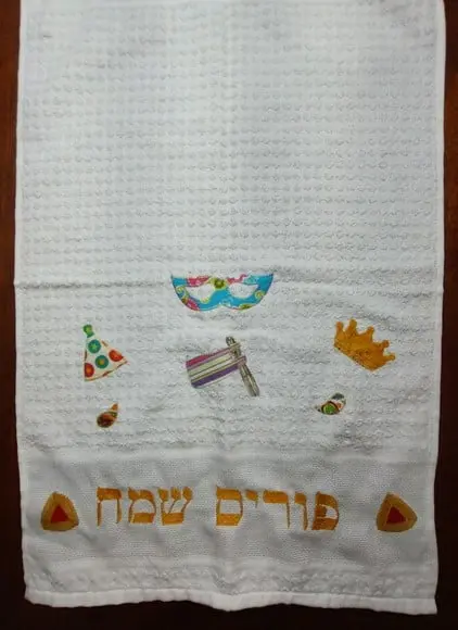 Toalha de Copa (pano de Prato) - Purim