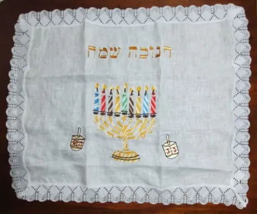 Toalha Decorada para Cobrir Bandeja - Chanukah