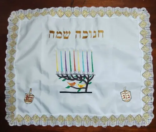 Toalha Decorada para Cobrir Bandeja - Chanukah
