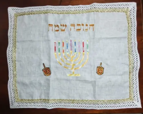 Toalha Decorada para Cobrir Bandeja - Chanukah