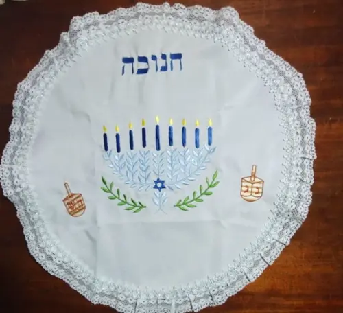 Toalha Decorada para Cobrir Bandeja - Chanukah
