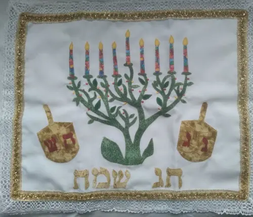 Toalha Decorada para Cobrir Bandeja - Chanukah