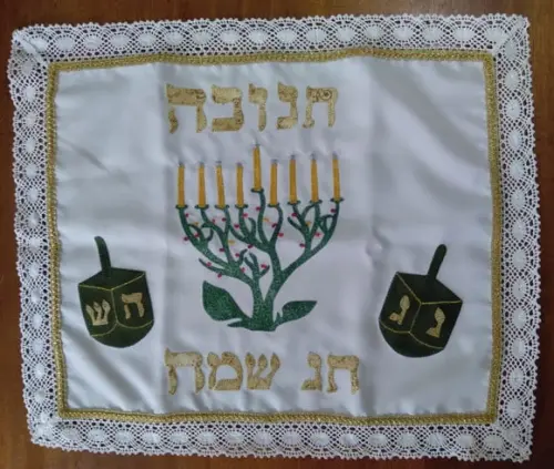 Toalha Decorada para Cobrir Bandeja - Chanukah