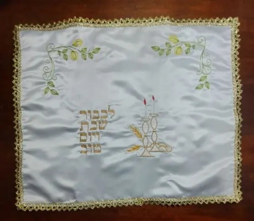 Toalha Decorada para Cobrir Bandeja -shabat