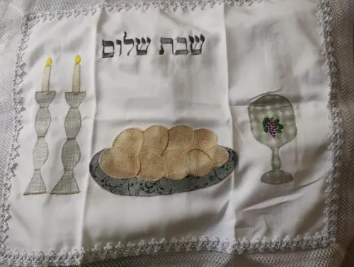 Toalha Decorada para Cobrir Bandeja -shabat