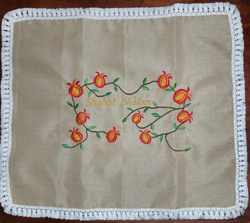 Toalha Decorada para Cobrir Bandeja -shabat