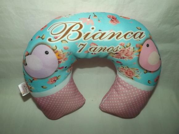 Almofada de pescoço Passarinho rosa vintage