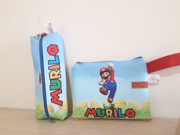 Kit Estojo e Necessarie Mario Bros