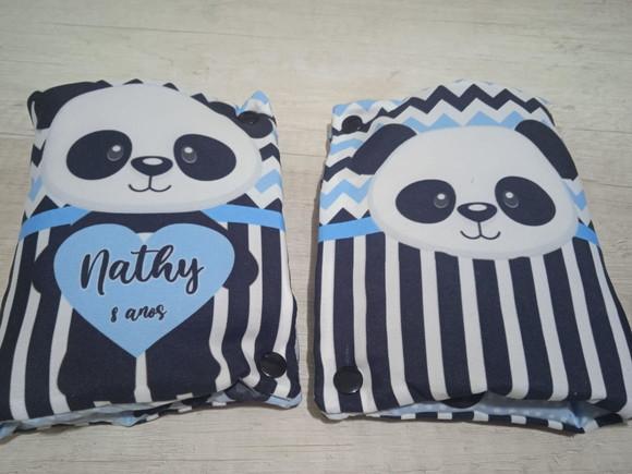 Kit Festa do Pijama Luxo Panda Azul