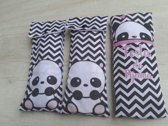 Kit Festa do Pijama Panda Chevron