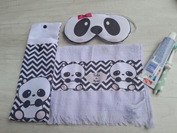 Kit Festa do Pijama Panda Chevron