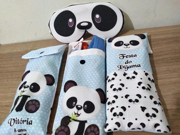 Kit Festa do Pijama Urso Panda Azul