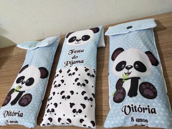 Kit Festa do Pijama Urso Panda Azul