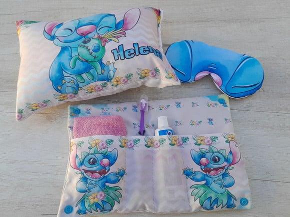 Kit Higiene Luxo Festa do Pijama com Almofada Stitch