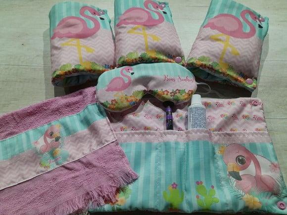 Kit Higiene Luxo Festa do Pijama Flamingo