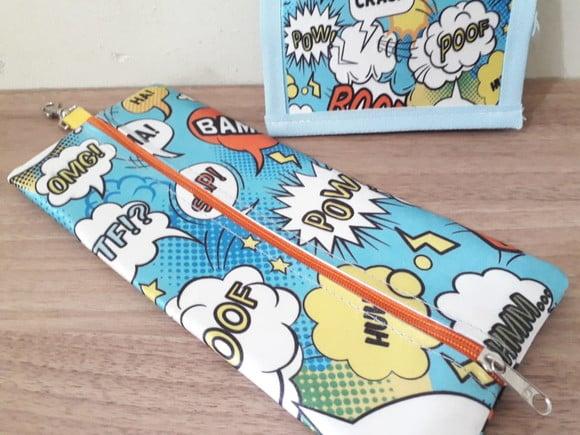 Kit Jovem Carteira e Estojo Heróis