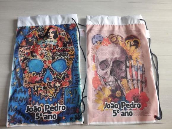 Kit Mochila e Estojo Caveira Mexicana