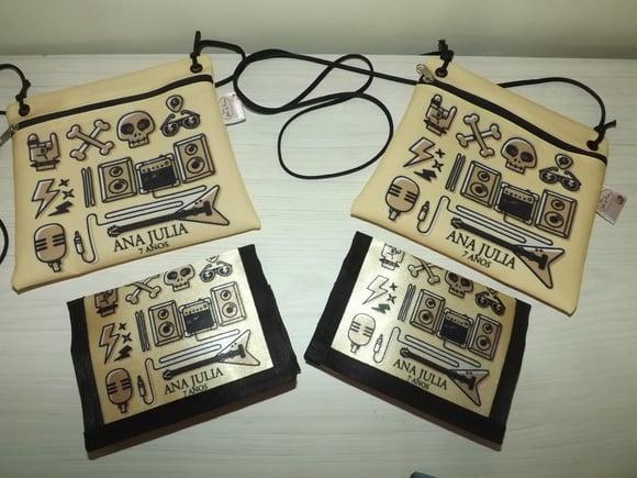 Kit Rock - Bolsinha e Carteira Personalizada
