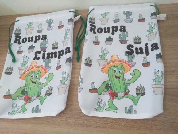 Kit Roupa Suja Roupa Limpa Cactos