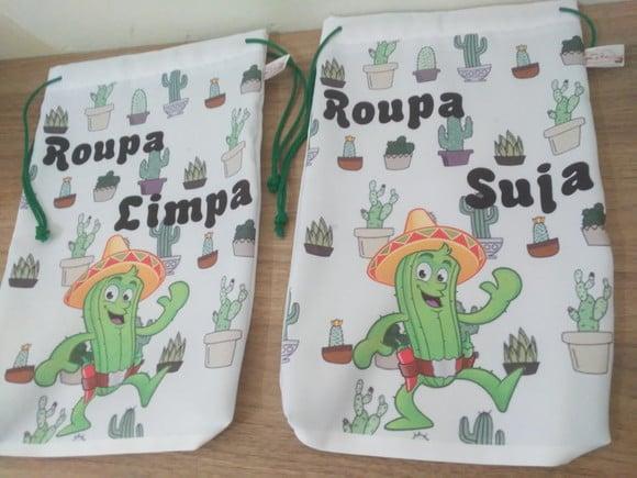 Kit Roupa Suja Roupa Limpa Cactos