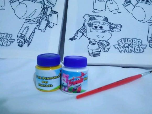 Kit Tela de Pintura Guache Super Wings