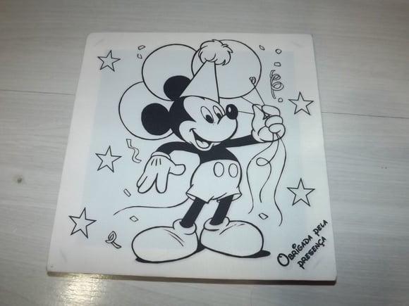 Kit Tela de Pintura Mickey com Lapela