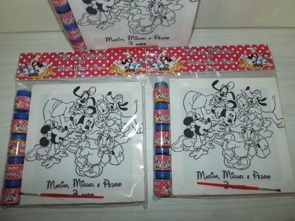 Kit Tela de Pintura Mickey com Lapela
