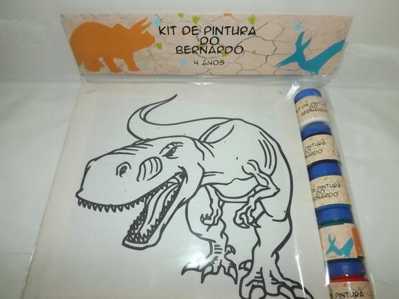 Kit Tela de Pintura Tiranossauro Rex com Lapela