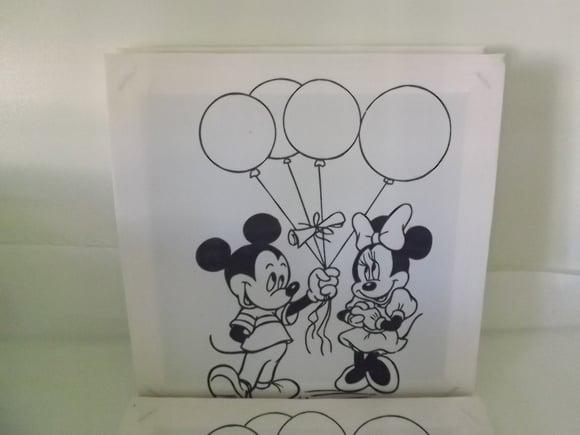 Tela de Pintura Personalizada Mickey e Minnie