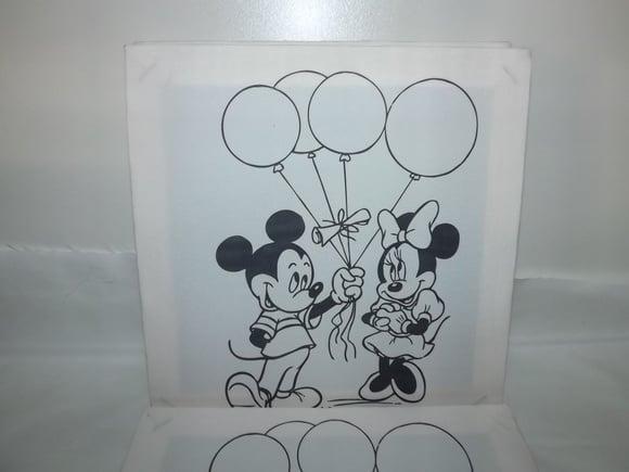 Tela de Pintura Personalizada Mickey e Minnie
