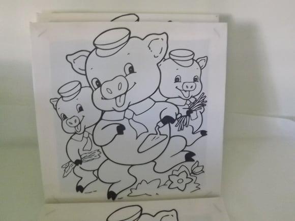 Tela de Pintura Personalizada Os 3 Porquinhos