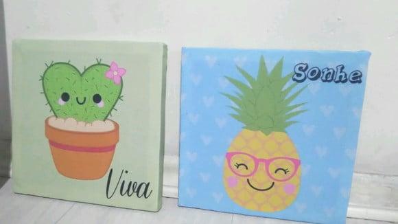 Trio de quadros Tropical