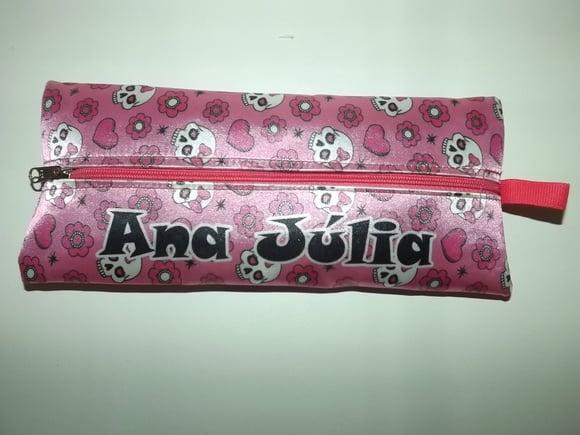 Estojo Personalizado Caveira Mexicana Rosa