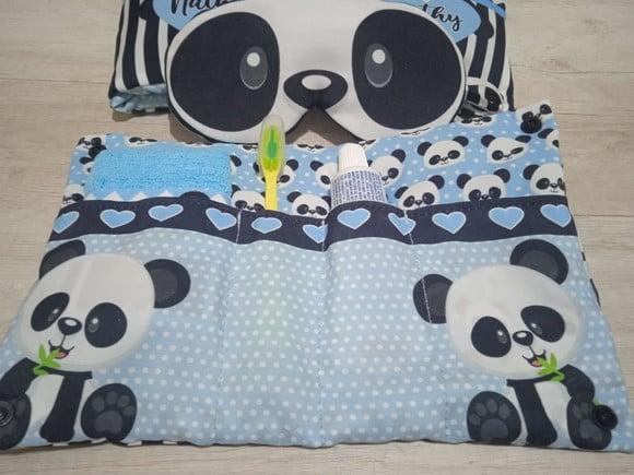 Kit Festa do Pijama Luxo Panda Azul