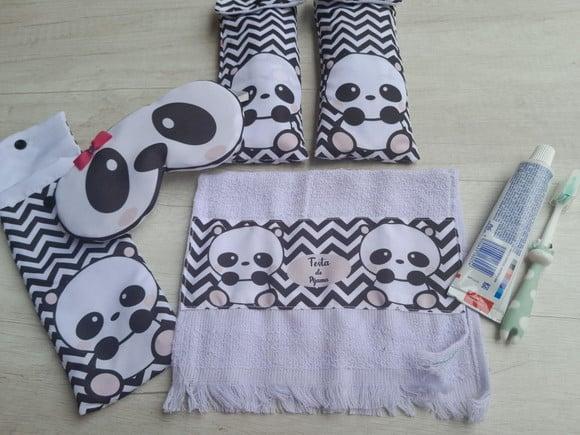 Kit Festa do Pijama Panda Chevron