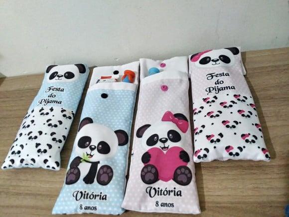 Kit Festa do Pijama Urso Panda Azul