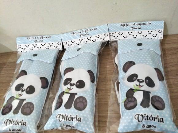 Kit Festa do Pijama Urso Panda Azul