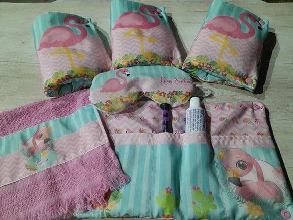 Kit Higiene Luxo Festa do Pijama Flamingo