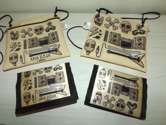 Kit Rock - Bolsinha e Carteira Personalizada