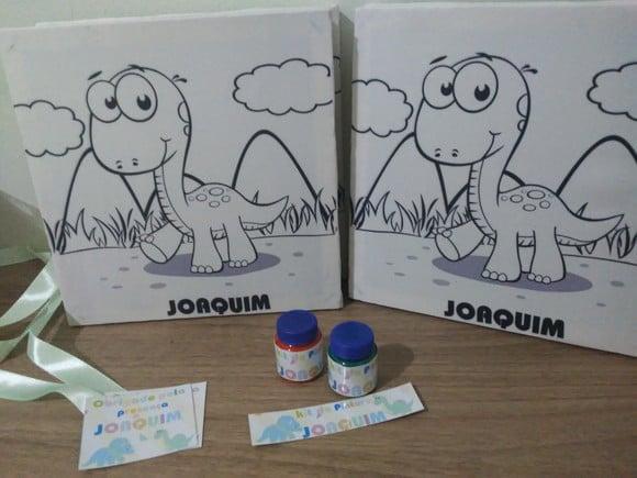 Kit Tela de Pintura Dinossauro Candy