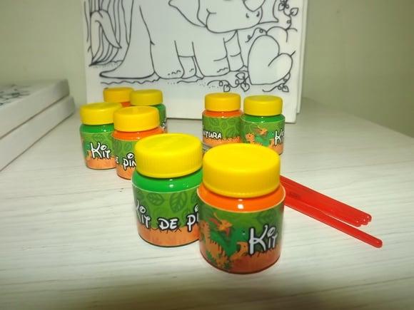 Kit Tela de Pintura Guache Dinossauro