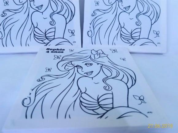 Tela de Pintura Personalizada A Pequena Sereia