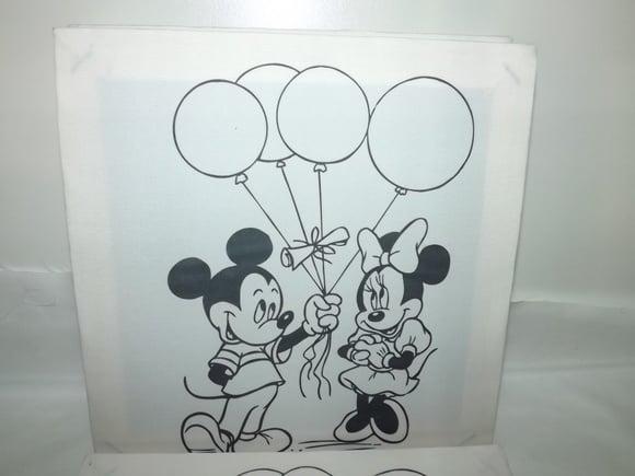 Tela de Pintura Personalizada Mickey e Minnie
