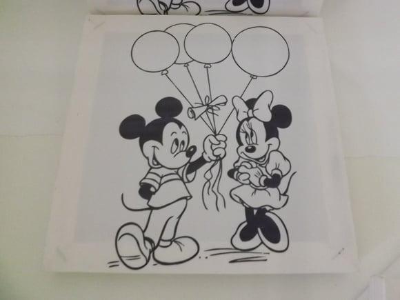 Tela de Pintura Personalizada Mickey e Minnie