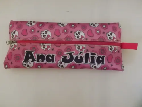 Estojo Personalizado Caveira Mexicana Rosa