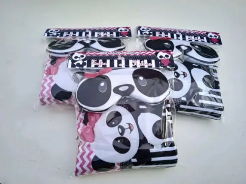 Kit Festa do Pijama Luxo Panda Listrado